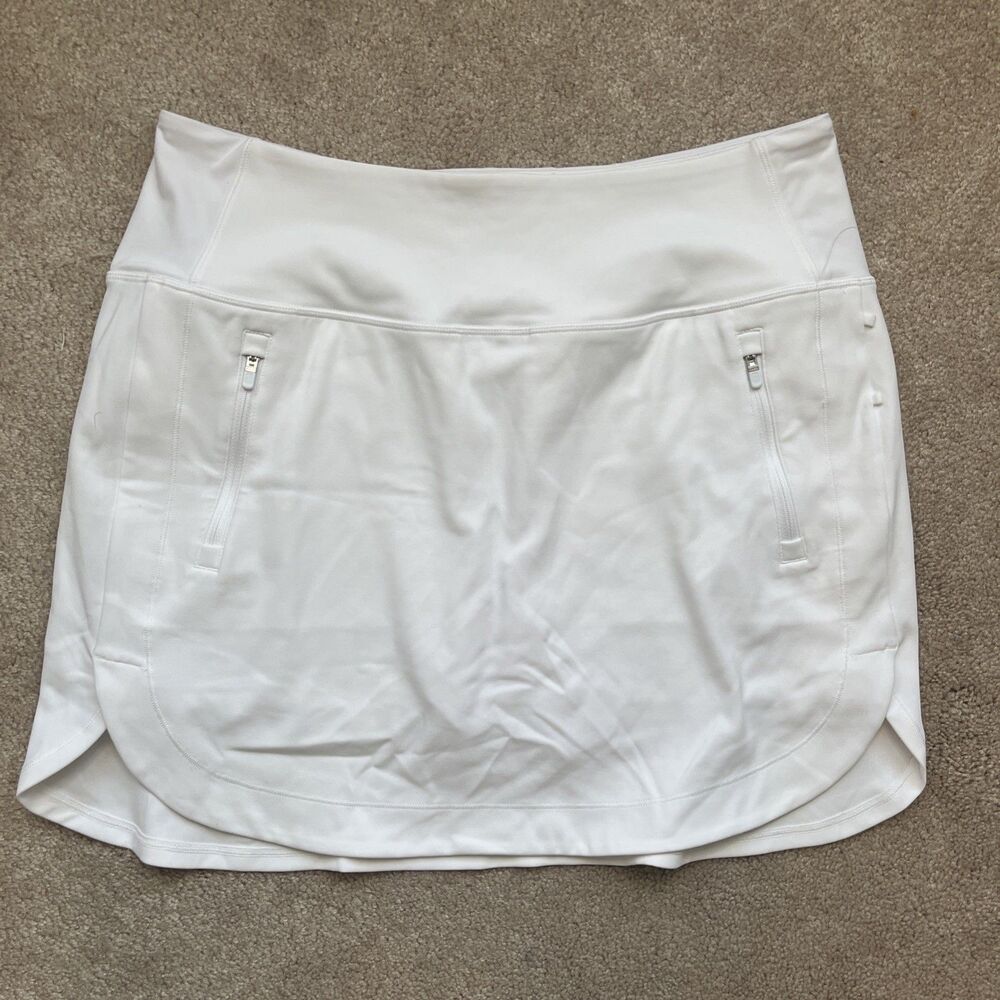 Athleta Fairway Golf Skort Womens XL 16" White Golf Tennis Pickleball Athleisure